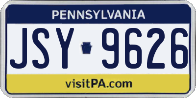 PA license plate JSY9626