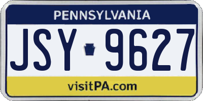 PA license plate JSY9627