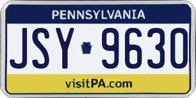PA license plate JSY9630