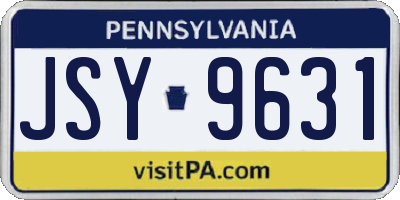 PA license plate JSY9631