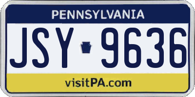 PA license plate JSY9636