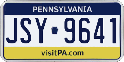 PA license plate JSY9641