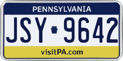 PA license plate JSY9642