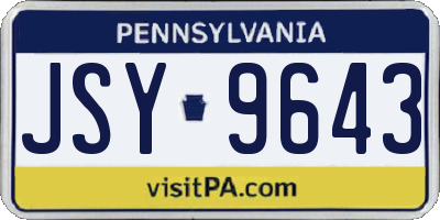 PA license plate JSY9643