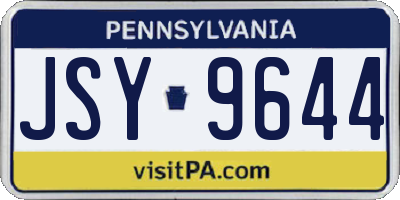 PA license plate JSY9644