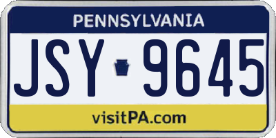 PA license plate JSY9645
