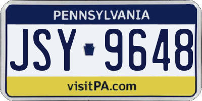 PA license plate JSY9648