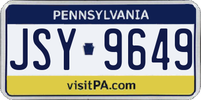 PA license plate JSY9649