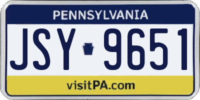 PA license plate JSY9651