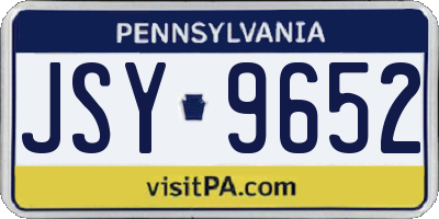 PA license plate JSY9652