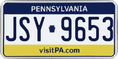 PA license plate JSY9653