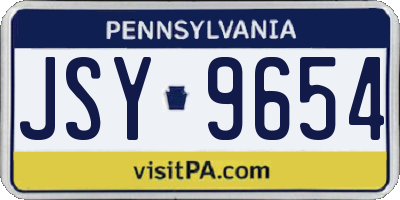PA license plate JSY9654