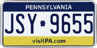 PA license plate JSY9655
