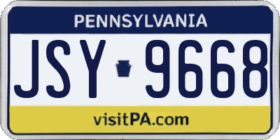 PA license plate JSY9668