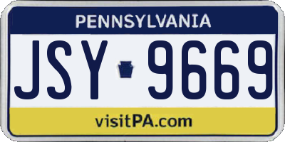 PA license plate JSY9669