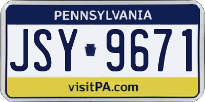 PA license plate JSY9671