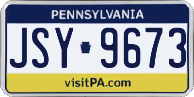 PA license plate JSY9673