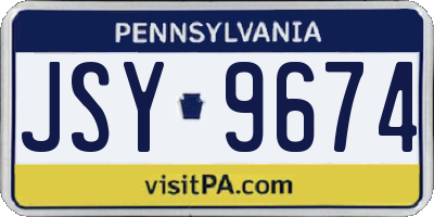 PA license plate JSY9674