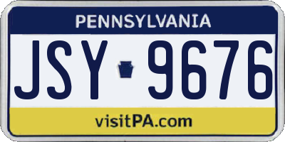 PA license plate JSY9676