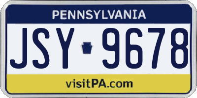 PA license plate JSY9678