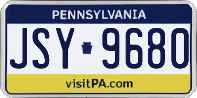 PA license plate JSY9680