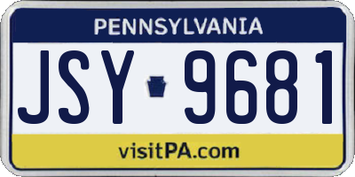 PA license plate JSY9681