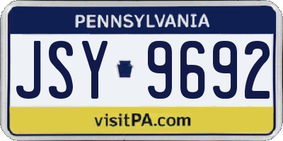 PA license plate JSY9692