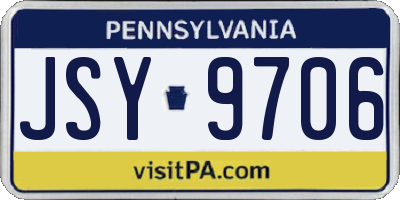 PA license plate JSY9706