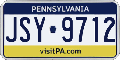 PA license plate JSY9712