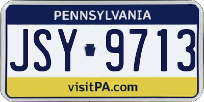 PA license plate JSY9713