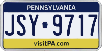 PA license plate JSY9717