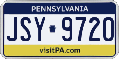 PA license plate JSY9720