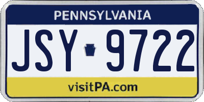 PA license plate JSY9722