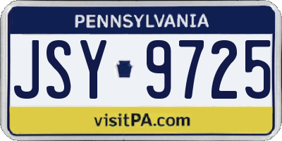 PA license plate JSY9725
