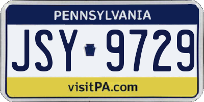 PA license plate JSY9729