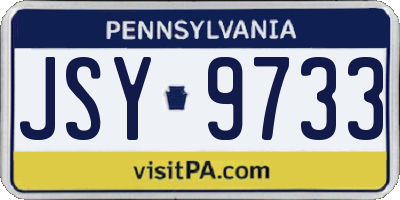 PA license plate JSY9733