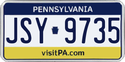 PA license plate JSY9735