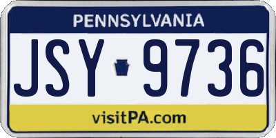 PA license plate JSY9736