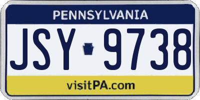 PA license plate JSY9738