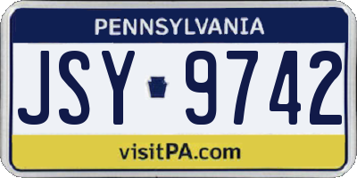 PA license plate JSY9742