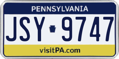 PA license plate JSY9747