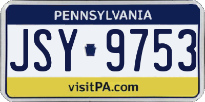 PA license plate JSY9753