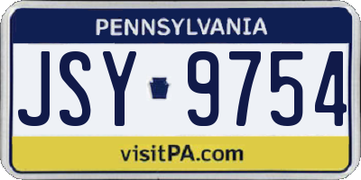 PA license plate JSY9754