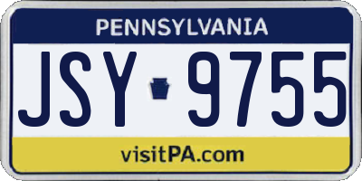 PA license plate JSY9755