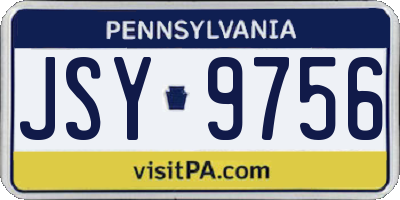PA license plate JSY9756