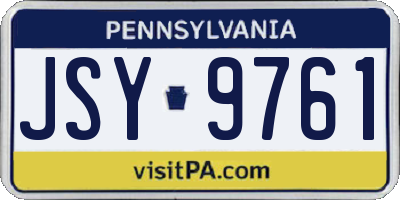 PA license plate JSY9761