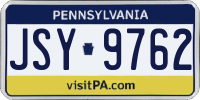PA license plate JSY9762