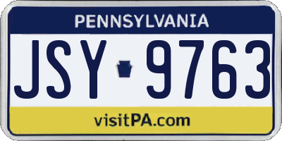 PA license plate JSY9763