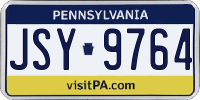 PA license plate JSY9764