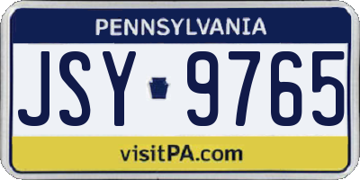 PA license plate JSY9765